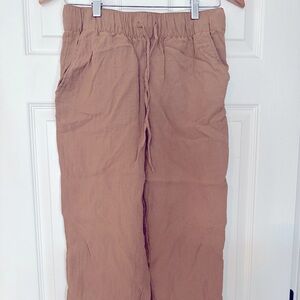 H&M brown wide leg cargo pants elasticc waist pants size S